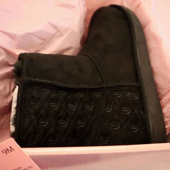 Juicy Couture B3262SW Women’s Sz 9 Black Kave Faux Fur Lining Winter Boots - Picture 7 of 9